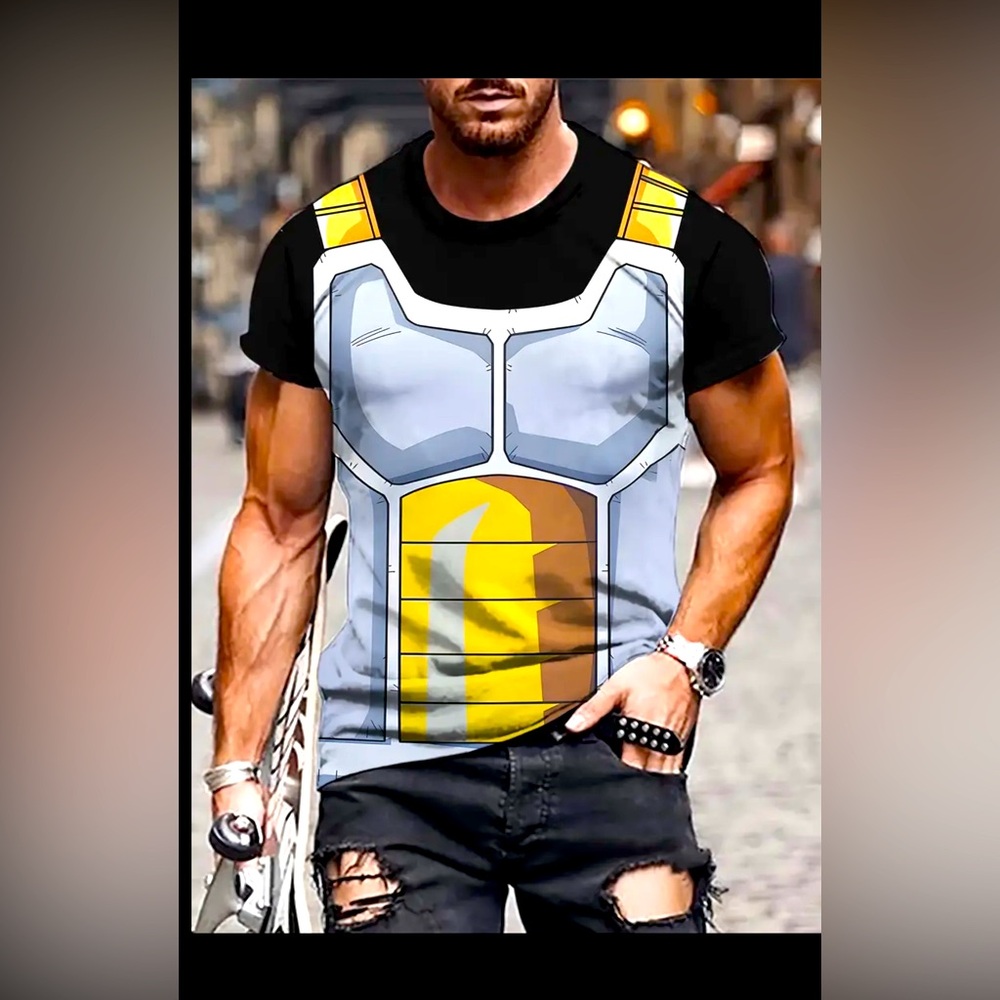 Dragon ball Z Vegeta Armour graphic tee xxl cartoon cool throwback vintage new